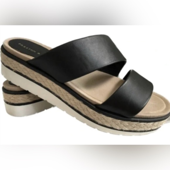 Preston & York Shoes - Preston & York Women’s Talula Black Leather Strappy‎ Sandals Size 8